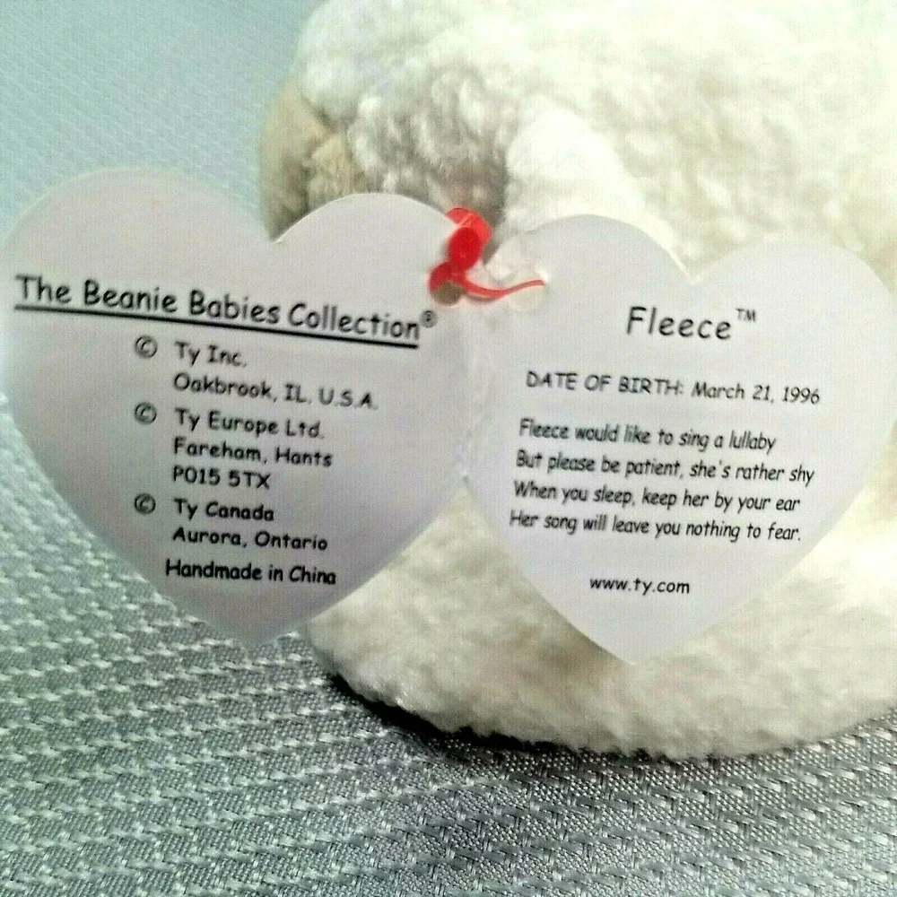 Rare Beanie baby Fleece The lamb HUGE ERROR-Wrong Color Fiber Great Condition 96